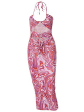 Sexy Kleid mit rückenfreiem Print und schmalem Ausschnitt